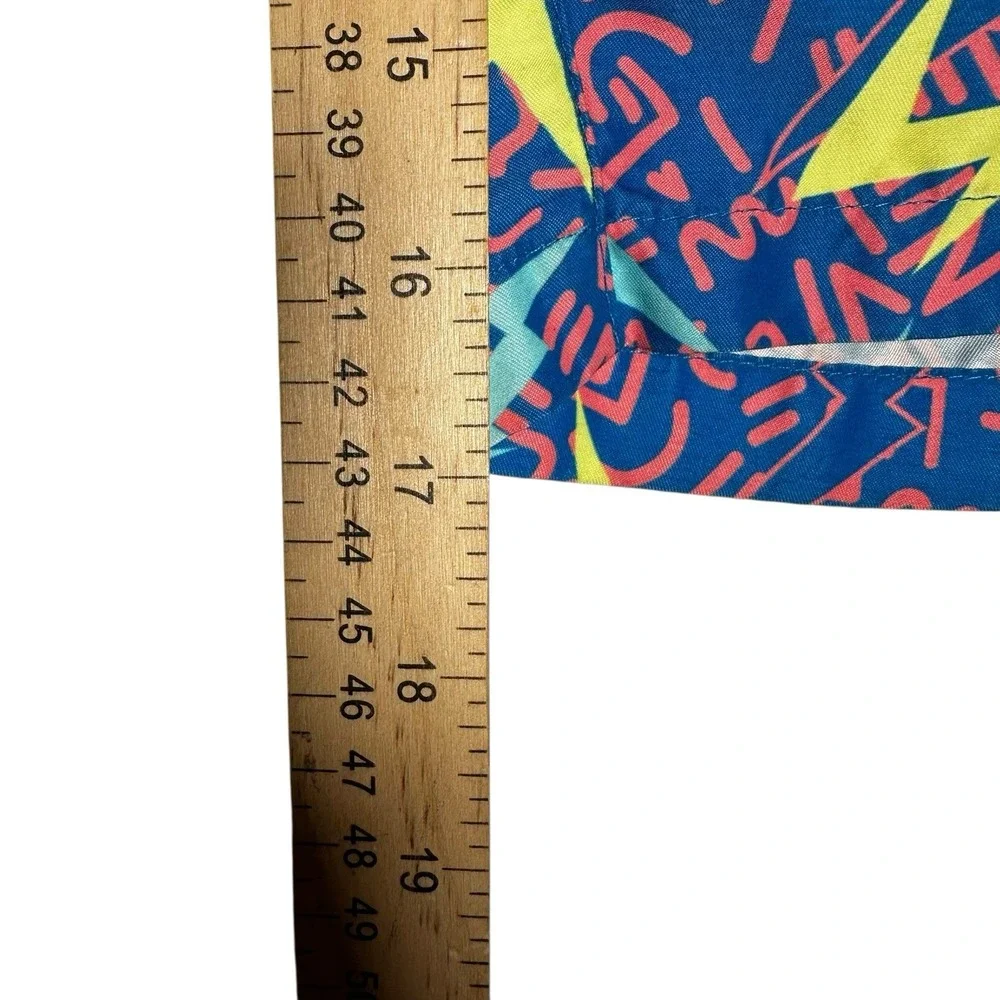 Tipsy Elves 90's Print Size Medium Swim‎ Trunks Drawstring Stretch Waist Pockets